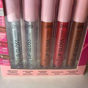 ✨💖Glitter Glam Lip Set – 5-Piece Shimmer Lip Gloss Collection